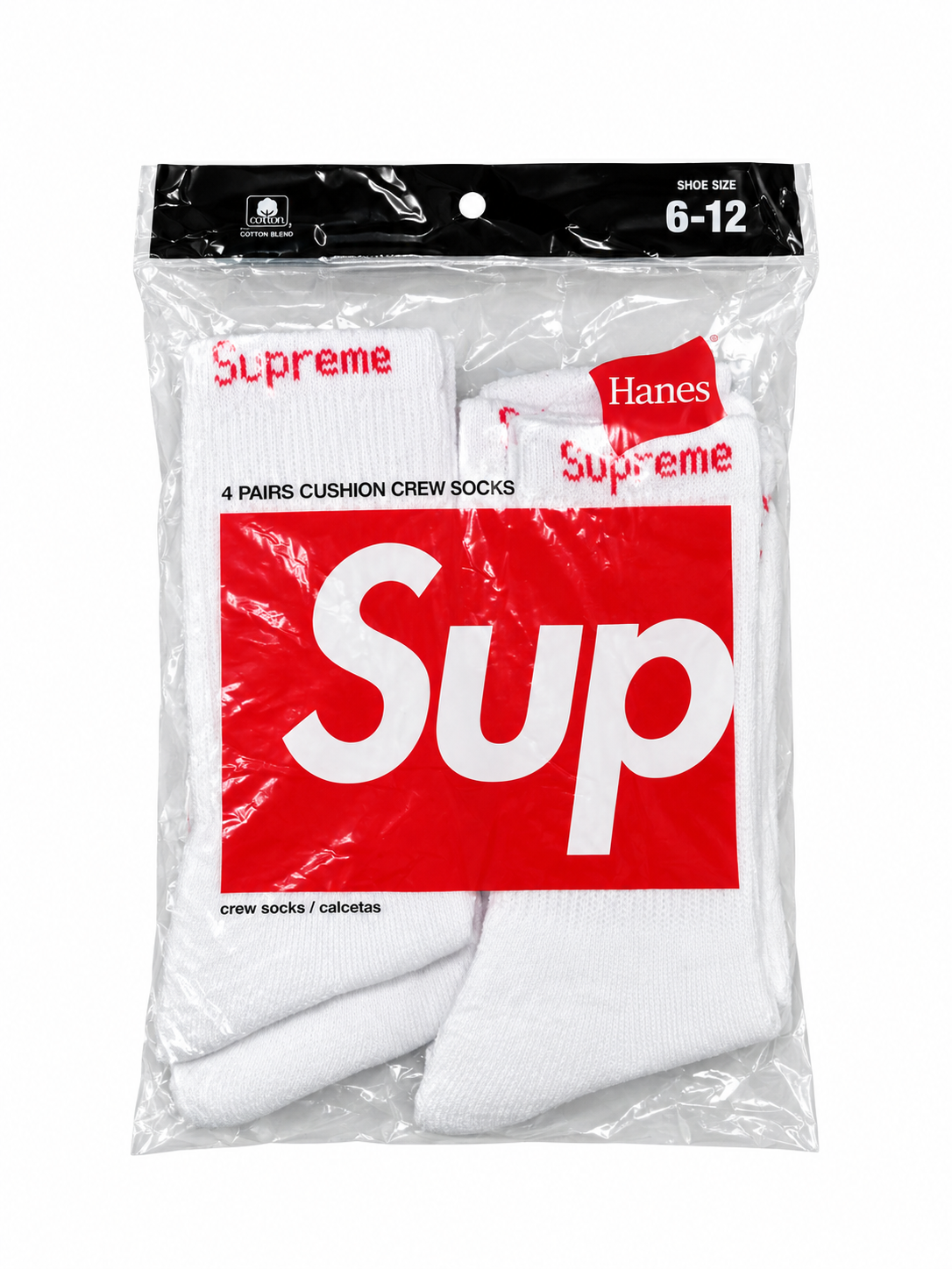 4-Pack SUP Socks (White)