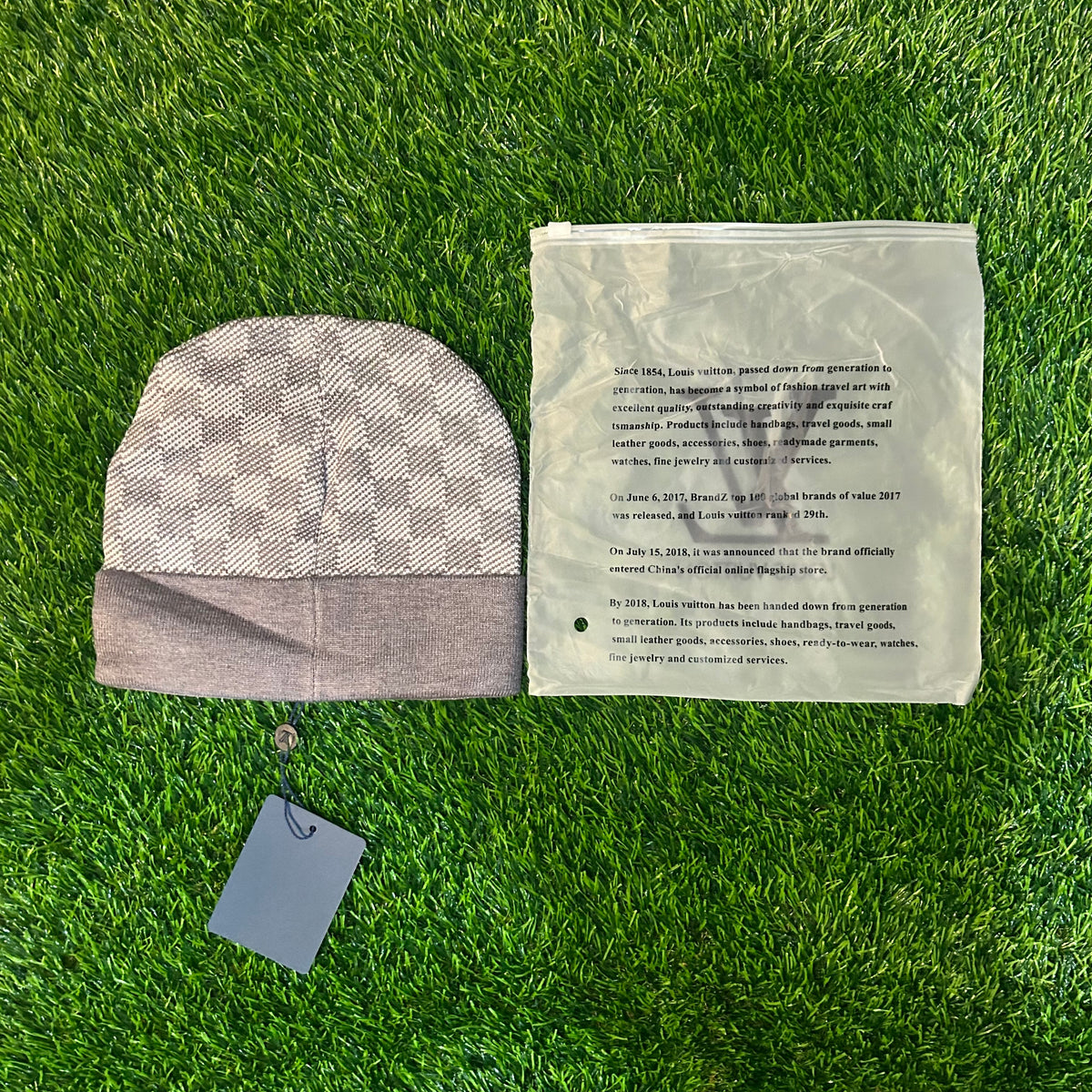 Grey designer beanie