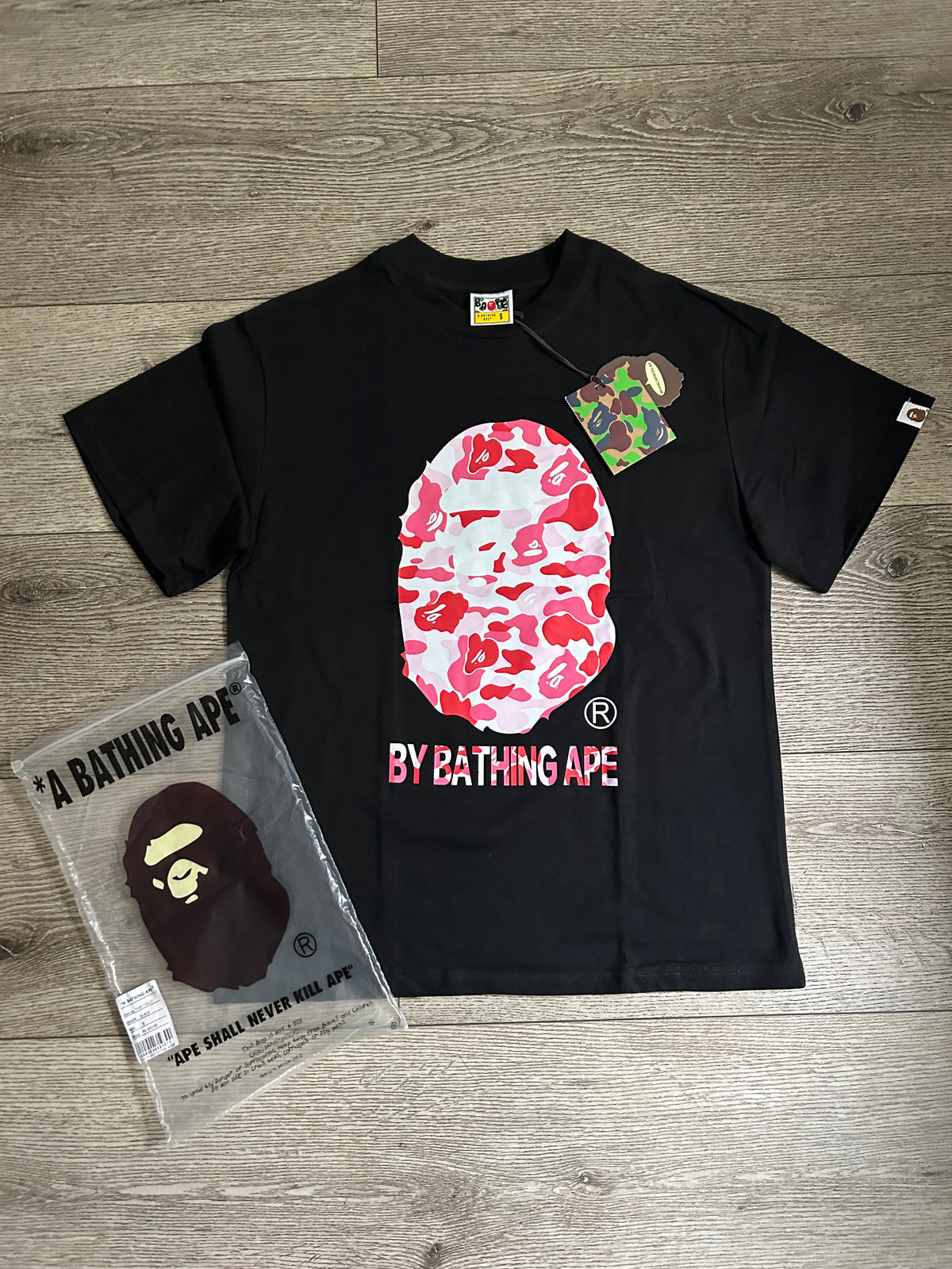 Black shirt with pink design
