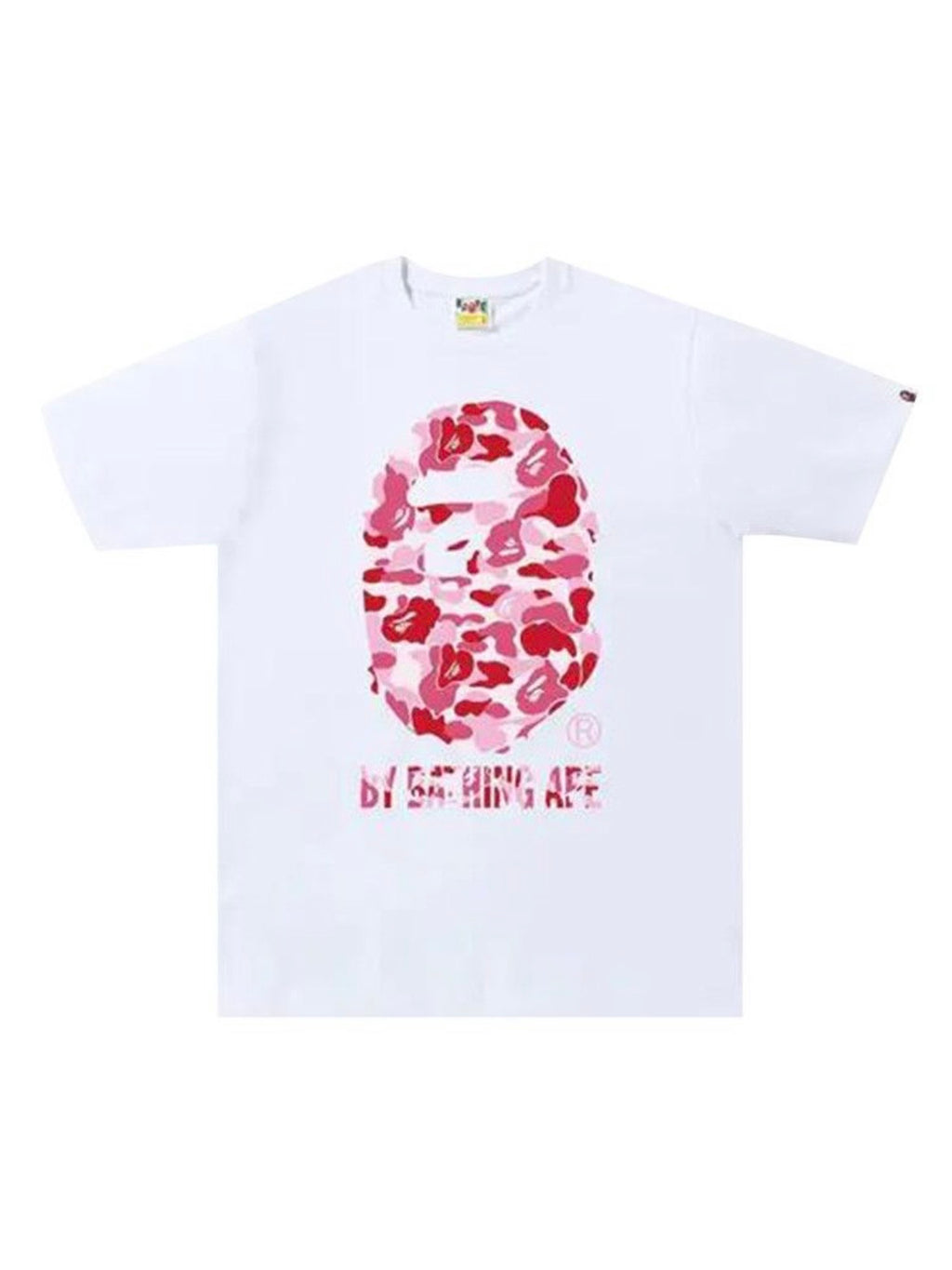 White shirt with pink design Monkey shirt