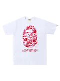 White shirt with pink design Monkey shirt