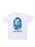 White Shirt with blue camo head