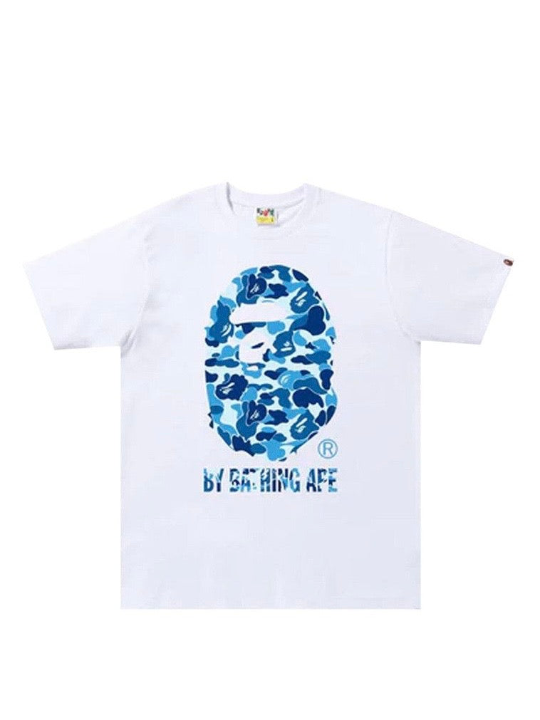 White Shirt with blue camo head