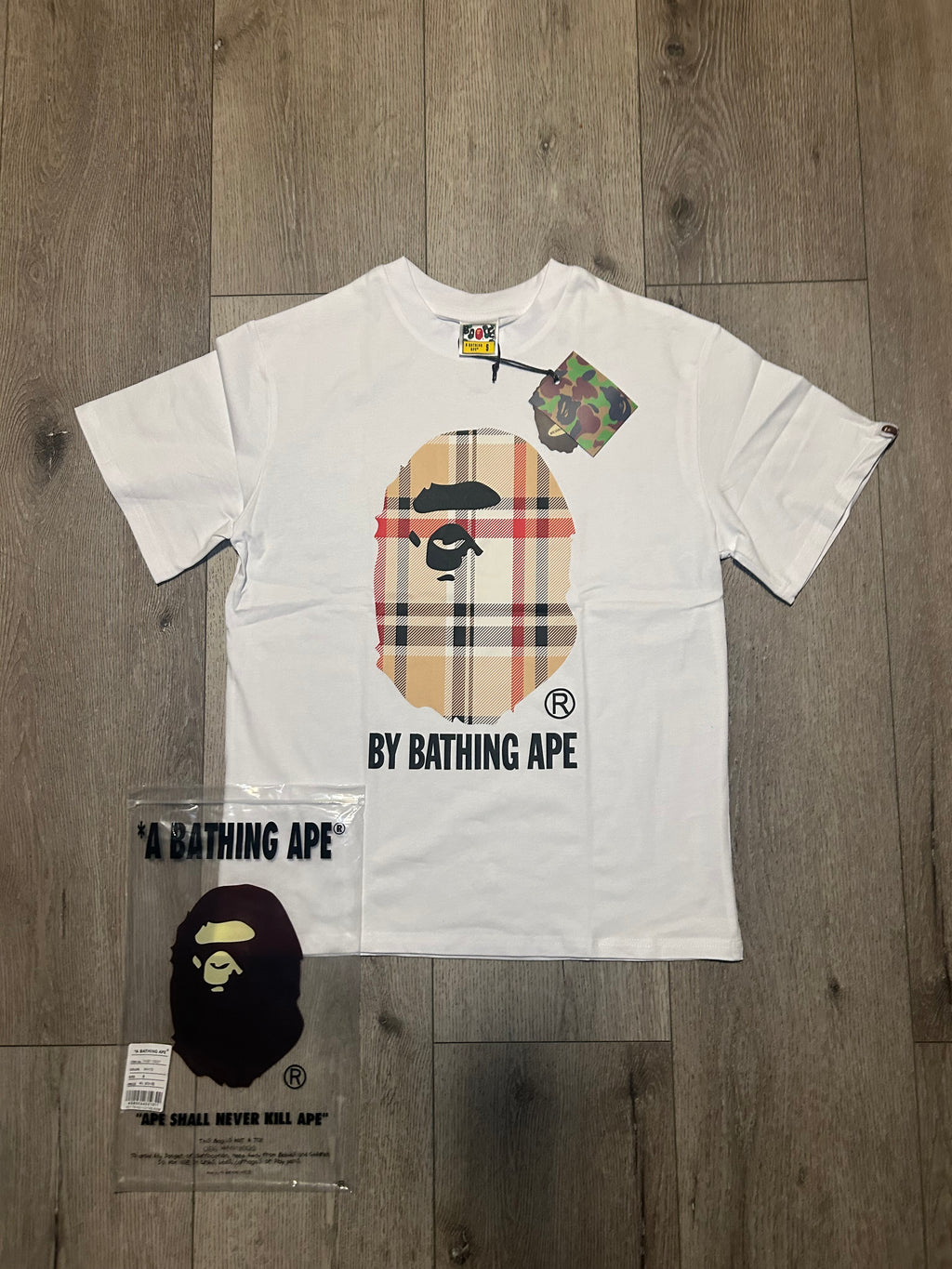 White shirt with pattern brown color